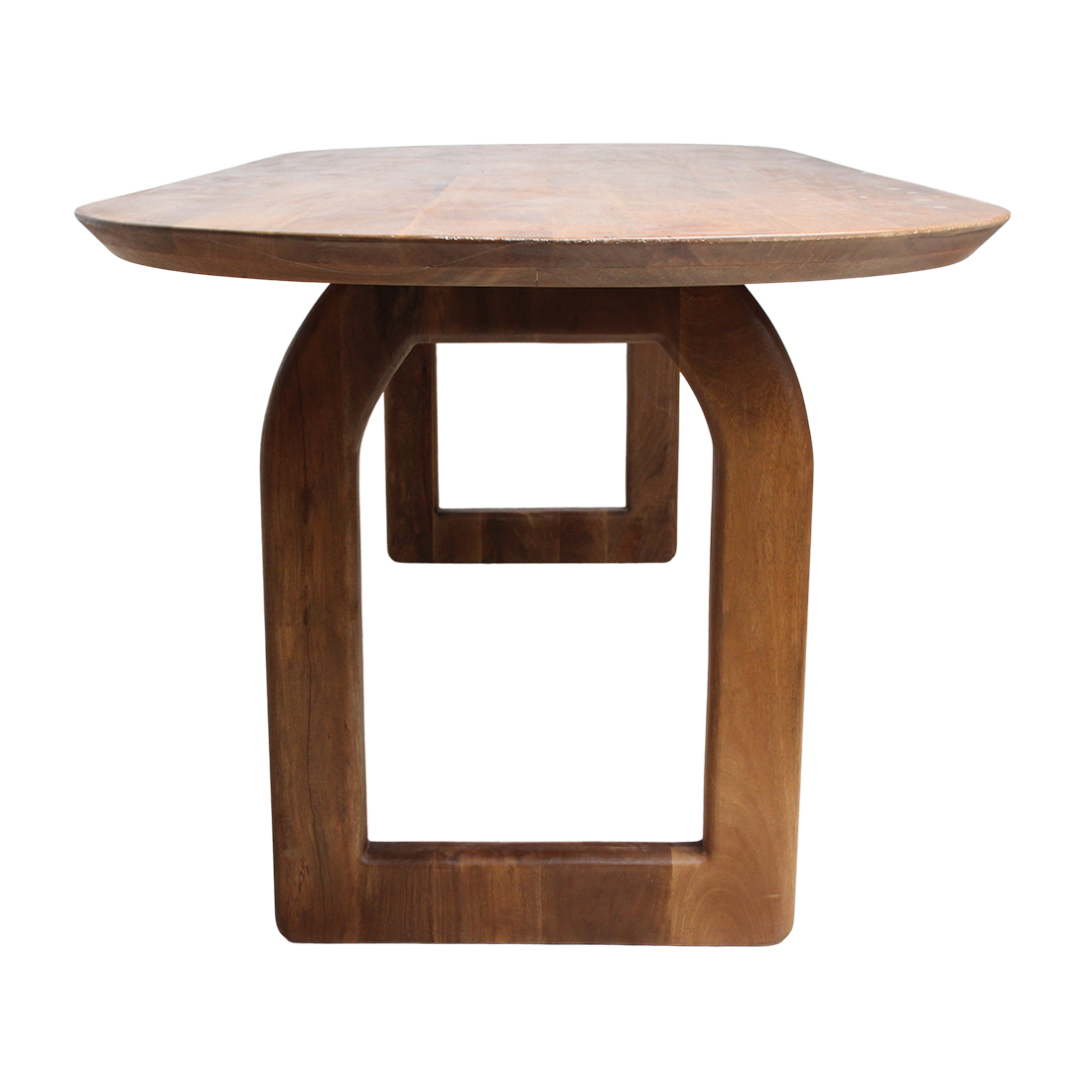 Bullnose eettafel bruin open onderstel