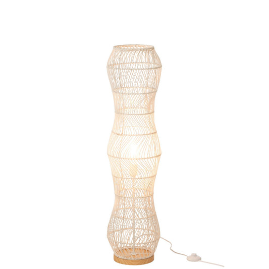 J-Line Vloerlamp Rotan Metaal Gedraaid Wit