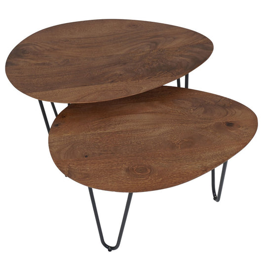 Salontafel Fabio – Mangohout – Set van 2