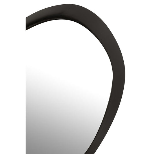 J-Line spiegel Rond - metaal/glas - zwart - small - 60.5 x 58 cm