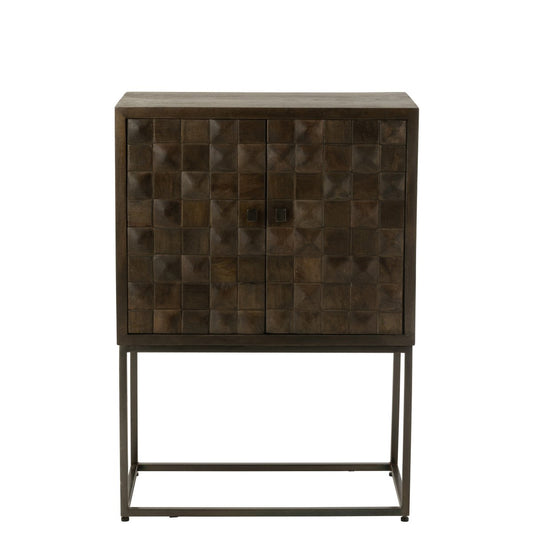 J-Line Kast Pino Metaal/Mangohout Bruin/Grijs