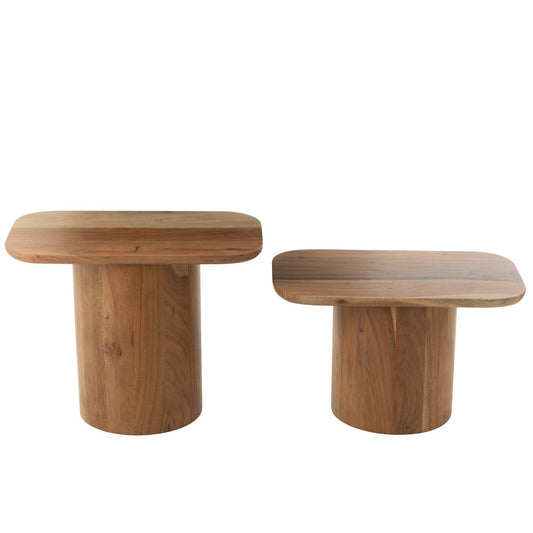 J-Line bijzettafel Acacia - hout - naturel - set van 6