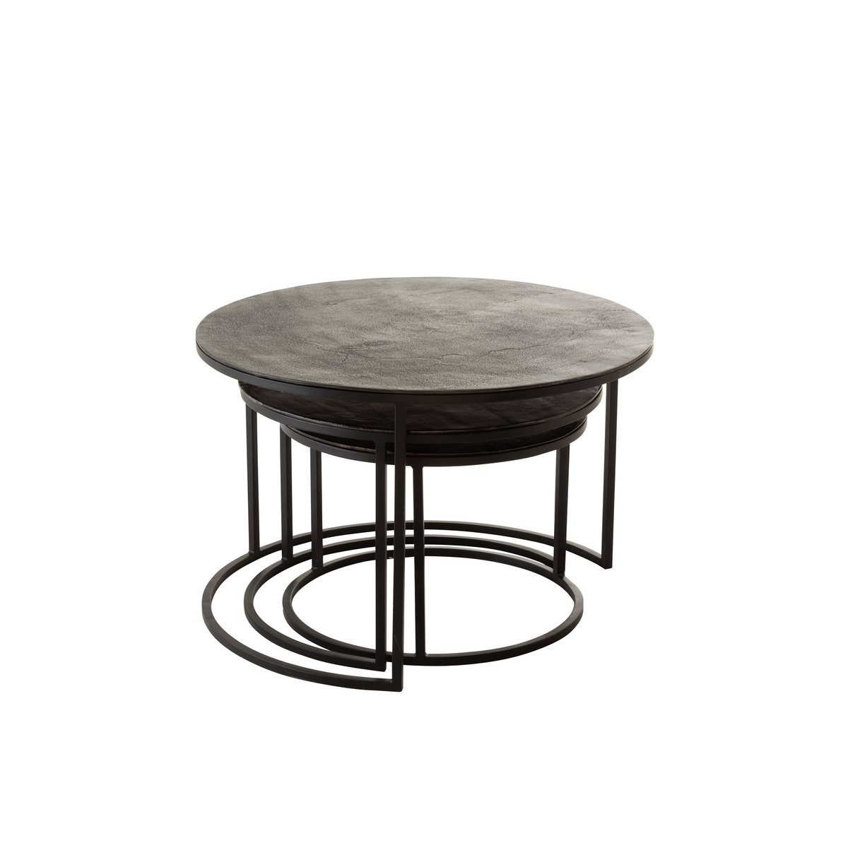 J-Line bijzettafel Oxidize - aluminium/ijzer - zwart/groen