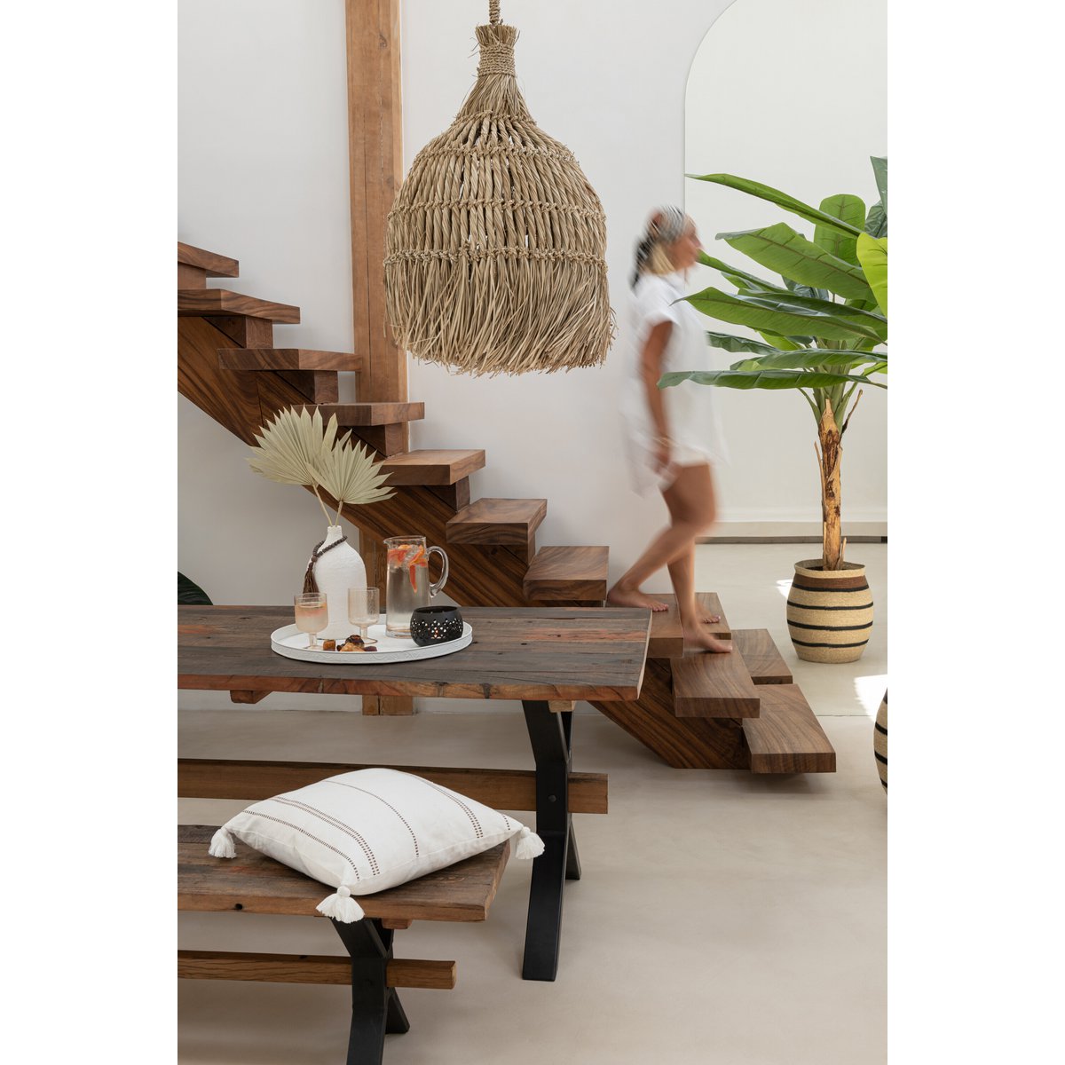 J-Line Verouderd bank - hout - bruin