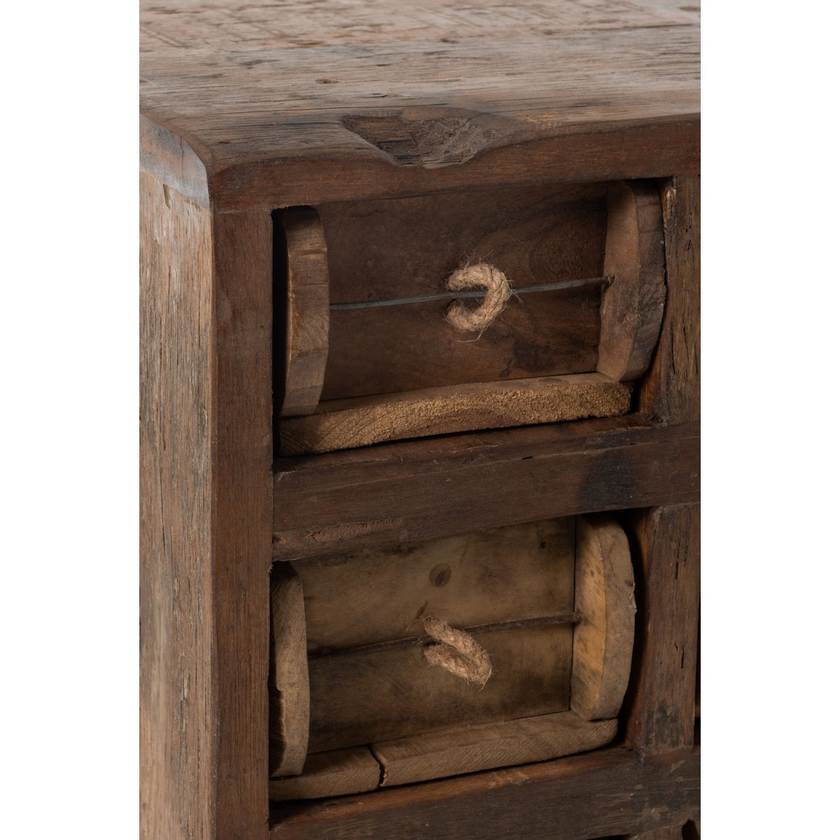 J-Line Kast 12 Laden Brut Gerecycleerd Hout Bruin