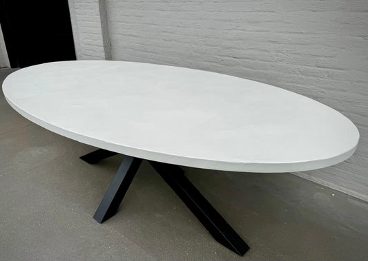Eettafel microcement wit