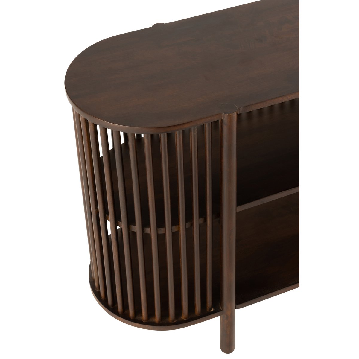 J-Line Console 2 Planken Conie Mango Hout Donker Bruin