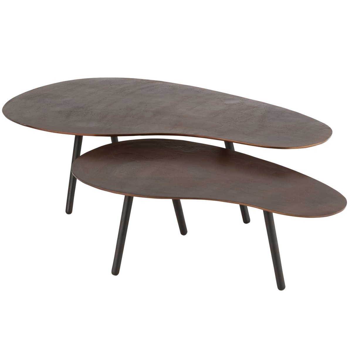J-Line Salontafel Druppel Aluminium/Ijzer Bruin Large - 119 x 71.5 x 36.5 cm