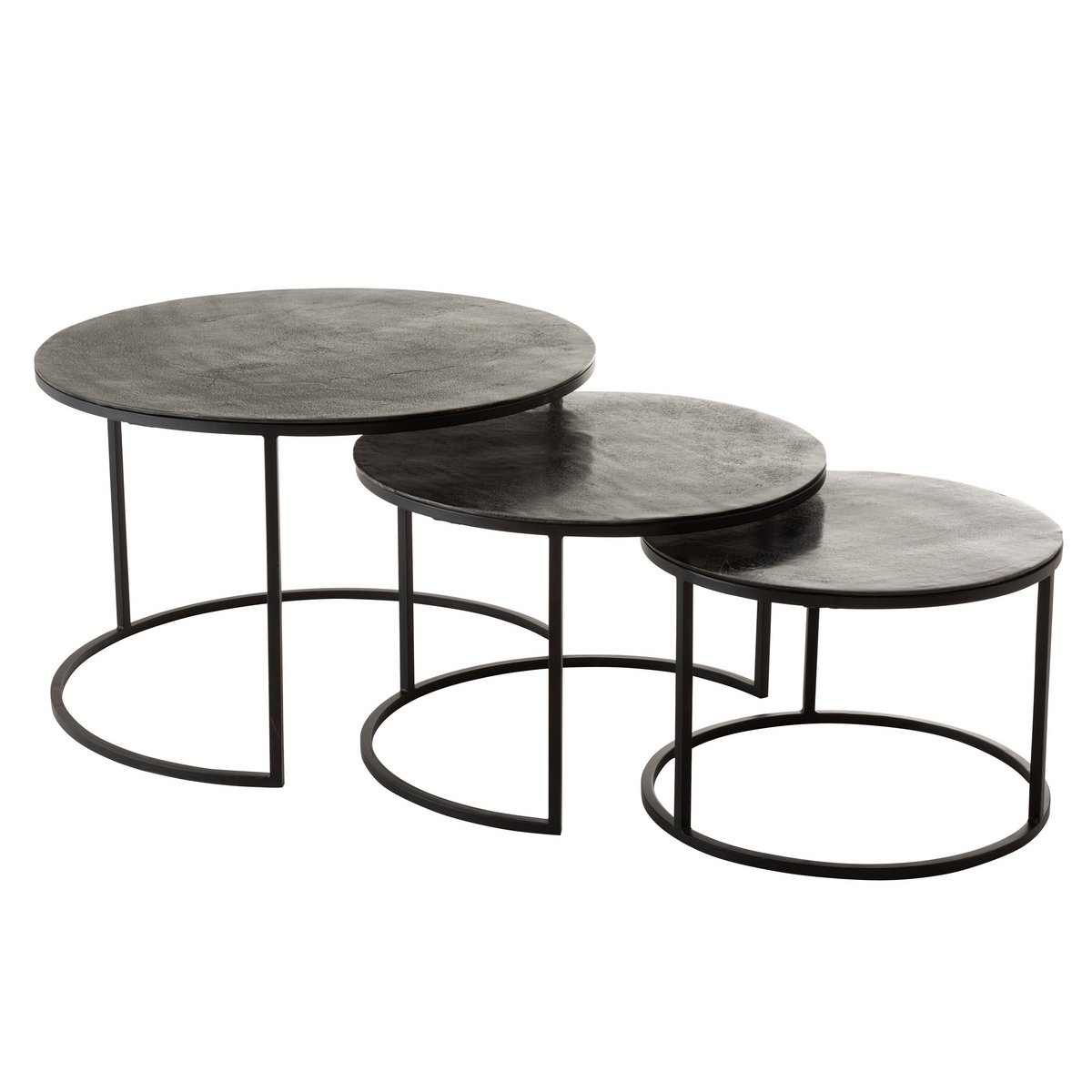 J-Line bijzettafel Oxidize - aluminium/ijzer - zwart/groen