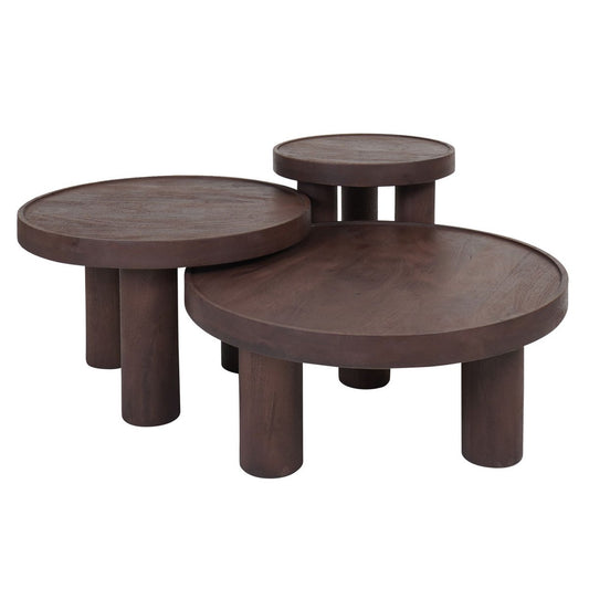 Salontafel Tias ø70 cm – Espresso Mangohout