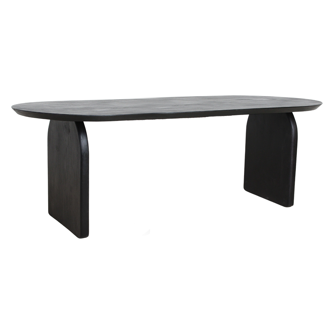 Bullnose eettafel zwart gesloten onderstel