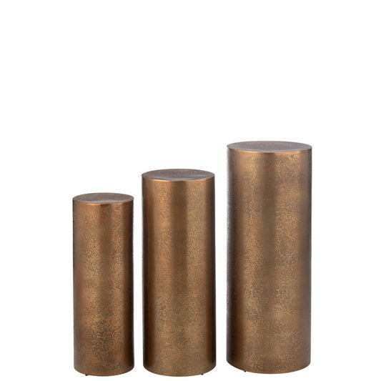 J-Line decoratie Pilaren Rond - metaal - goud - 3 stuks
