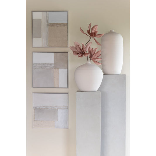 J-Line vaas Cassia Ovaal - keramiek - wit - 59 cm hoog