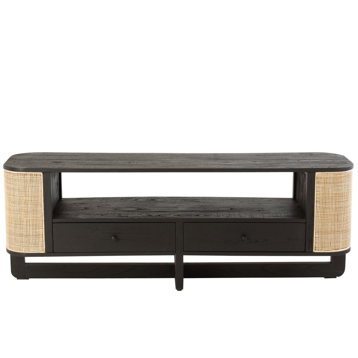 J-Line Molly TV kast - hout - naturel/ zwart – woonaccessoires