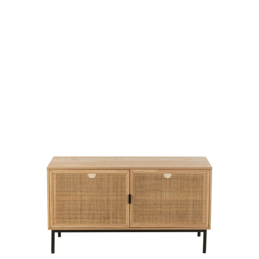 J-Line kast Vierkant - hout/metaal - naturel/zwart - large