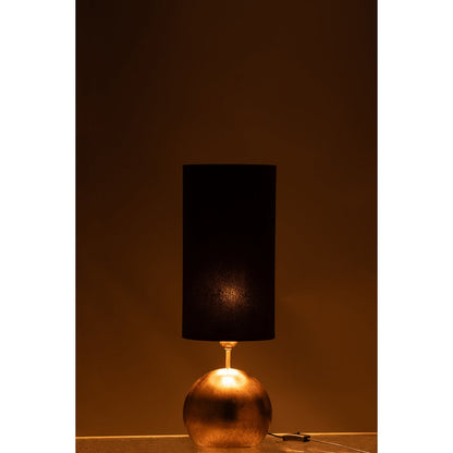 J-Line Lamp Bol Ijzer/Fluweel Goud/Zwart