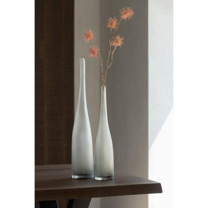 J-Line vaas Yara Fluit - glas - grijs - set van 2 - 53 cm hoog