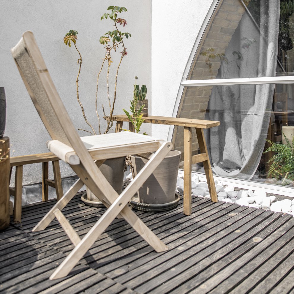 Rope opvouwbare tuinstoel naturel
