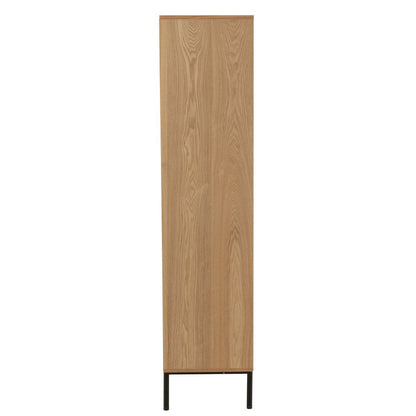 J-Line Kast Vakken Mdf/Metaal Naturel/Zwart