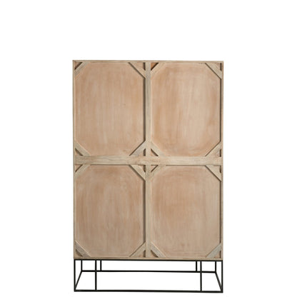 J-Line kast Geweven - 3 deuren + 4 laden - hout - naturel