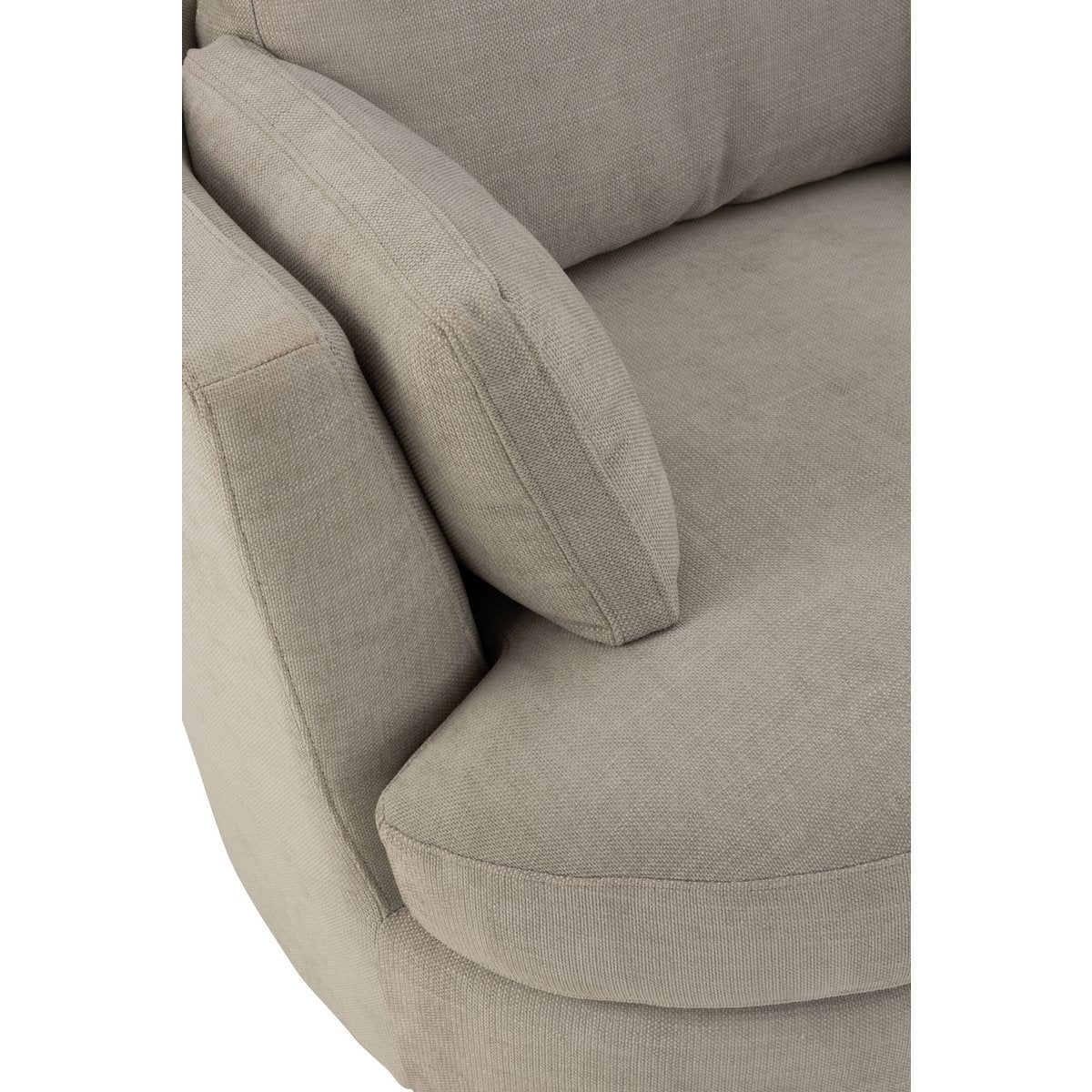 J-Line Loungestoel Swiv Hout/Textiel Grijs