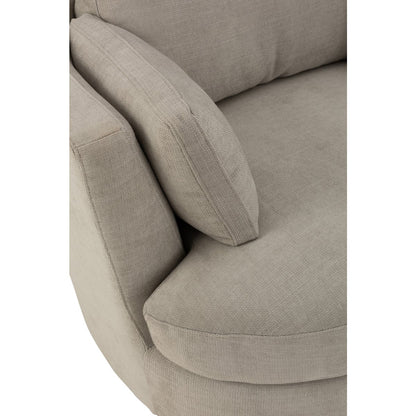 J-Line Loungestoel Swiv Hout/Textiel Grijs