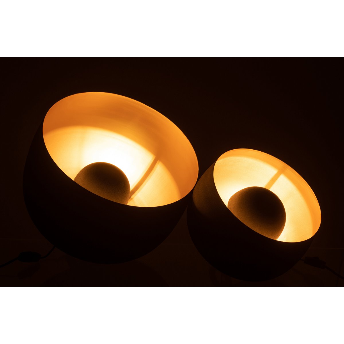 J-Line lamp Rond - metaal - zwart/goud - large
