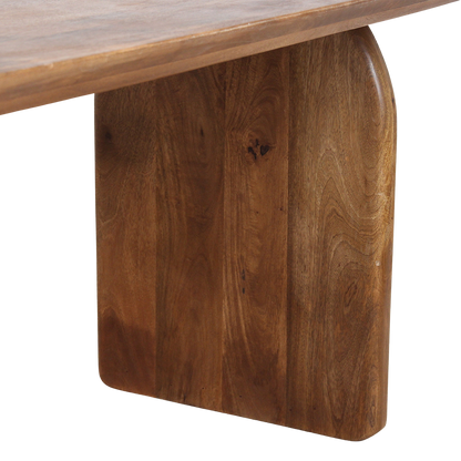 Bullnose eettafel bruin gesloten onderstel