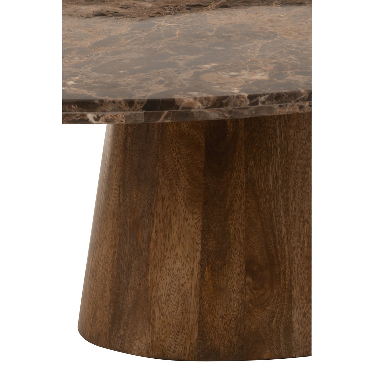 J-Line salontafel Ovaal - marmer/mangohout - bruin