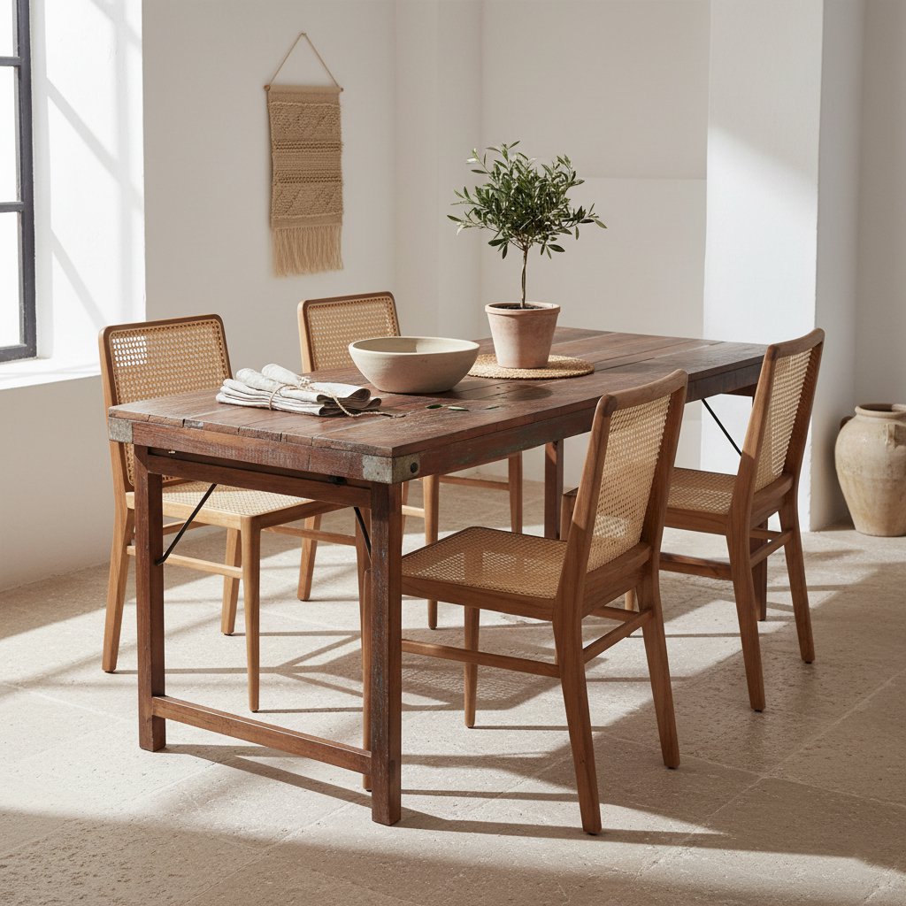 Eettafel bruin opklapbaar XL