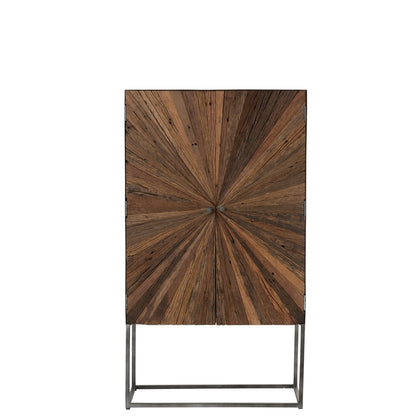 J-Line Barkast Shanil 2 Deuren Hout/Ijzer Naturel/Grijs