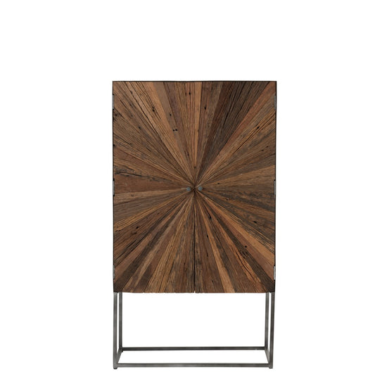 J-Line Barkast Shanil 2 Deuren Hout/Ijzer Naturel/Grijs