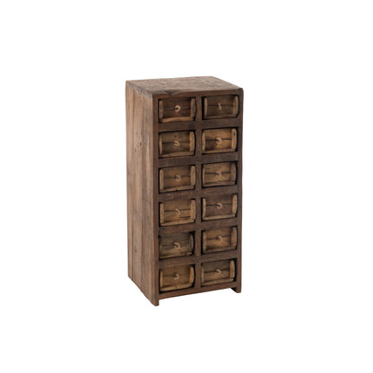 J-Line Kast 12 Laden Brut Gerecycleerd Hout Bruin