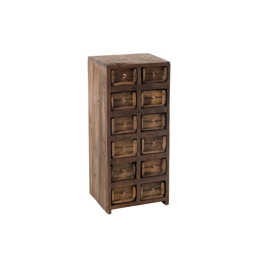J-Line Kast 12 Laden Brut Gerecycleerd Hout Bruin