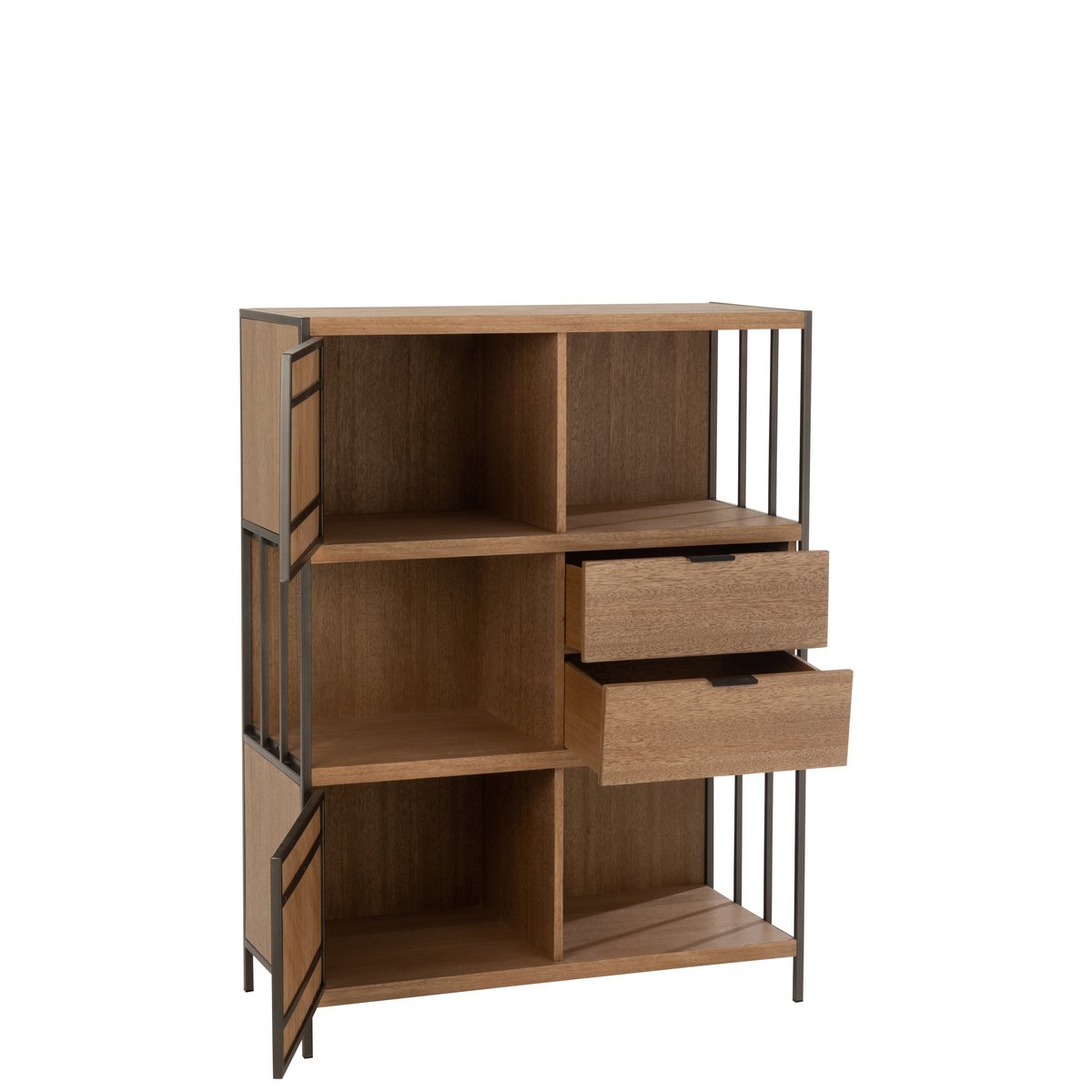 J-Line Compartimenten kast - hout/ metaal - naturel