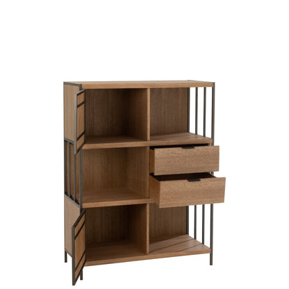 J-Line Compartimenten kast - hout/ metaal - naturel