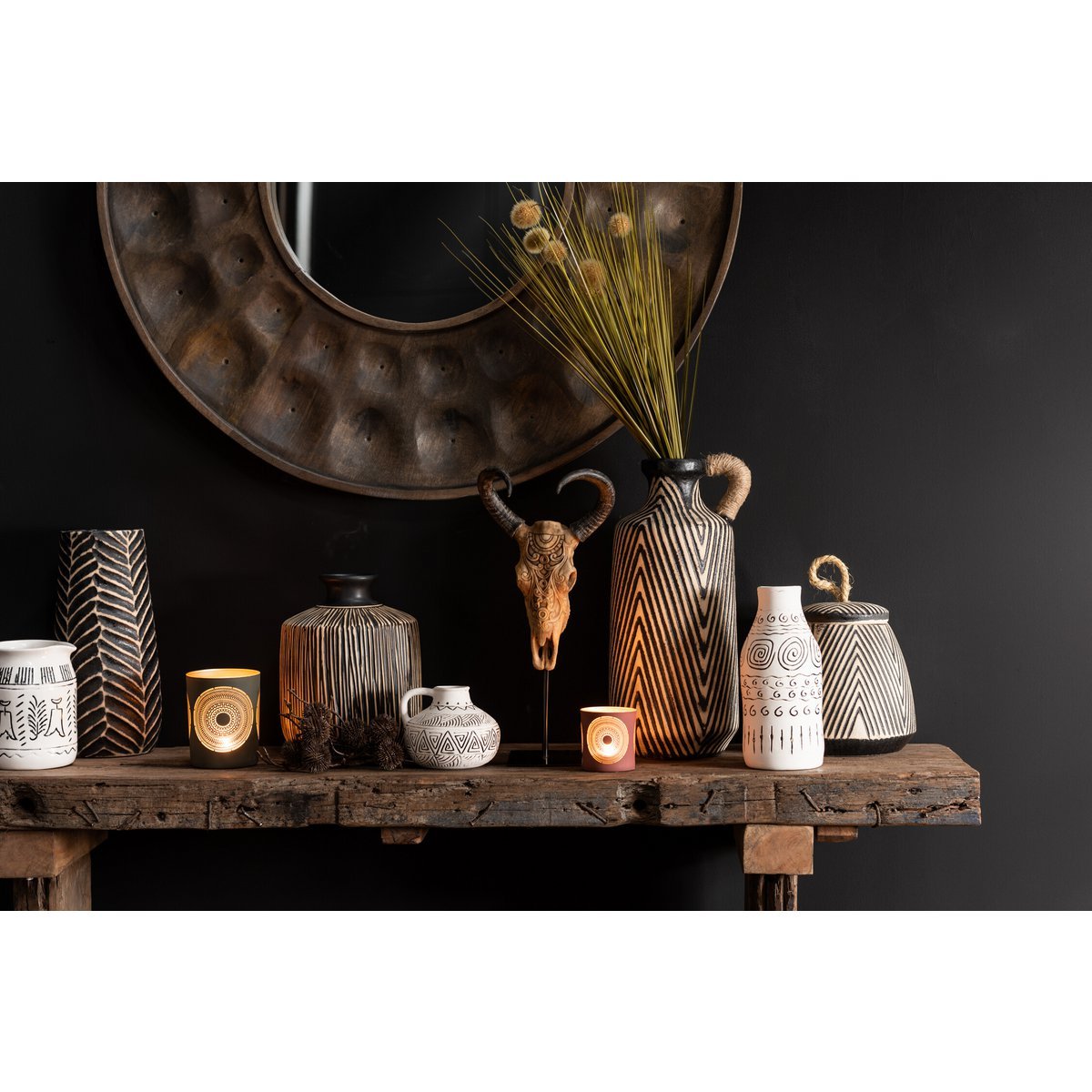J-Line Console Brut Gerecycleerd Hout Bruin