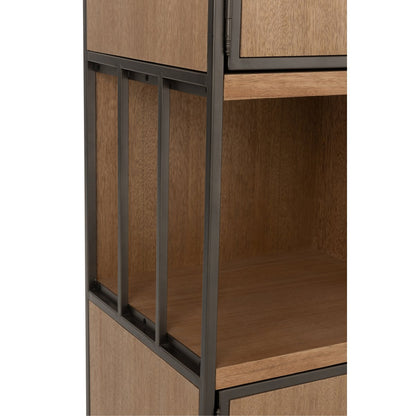 J-Line Compartimenten kast - hout/ metaal - naturel