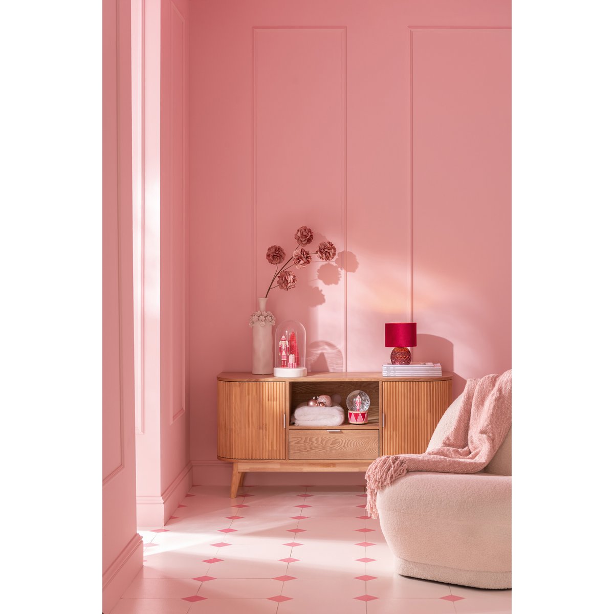 J-Line Kast Rond Mdf/Dennenhout Naturel Small