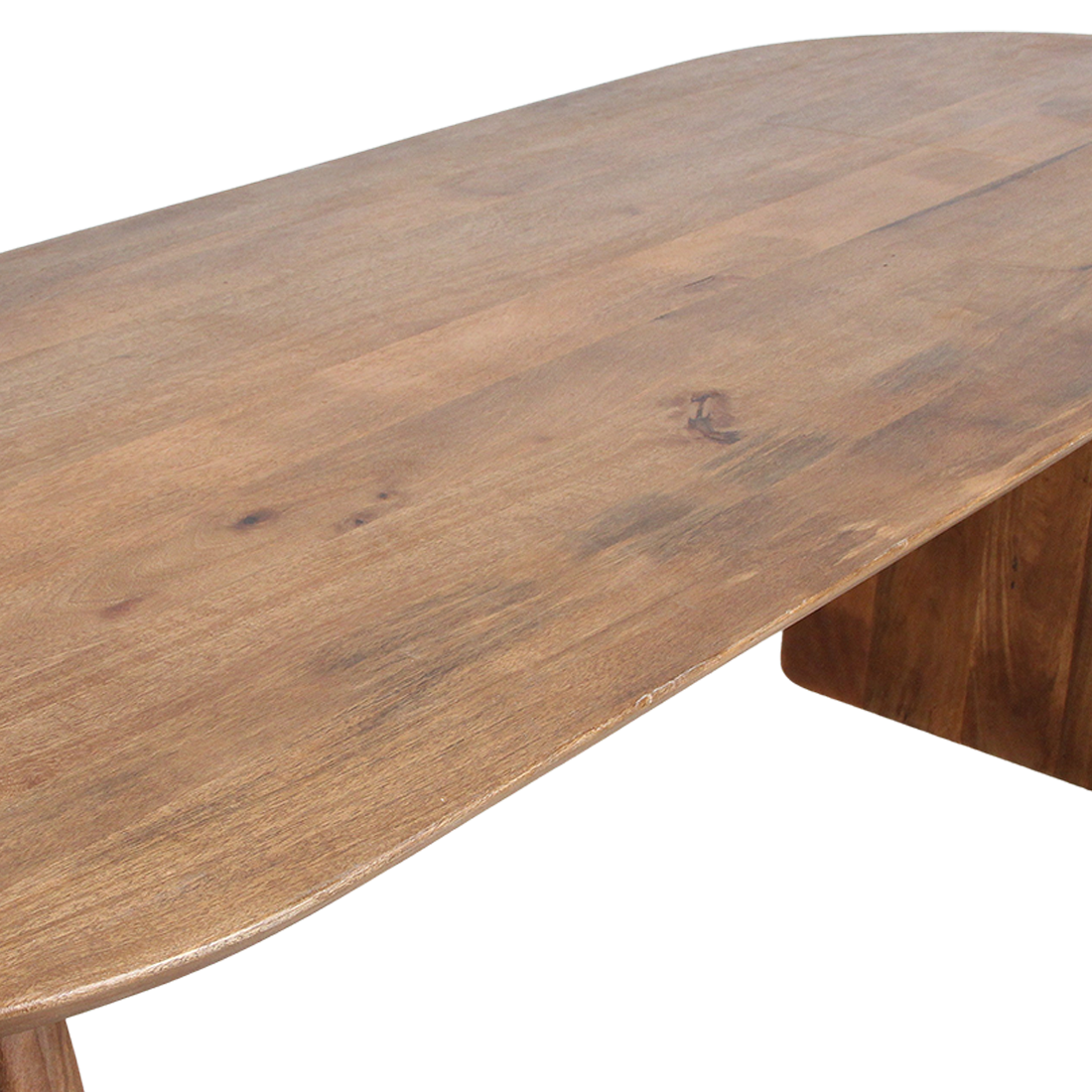 Bullnose eettafel bruin open onderstel