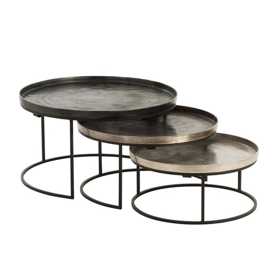 J-Line bijzettafel Rond - aluminium - zwart/mix