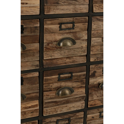 J-Line Kast 16 Schuiven Hout/Metaal Bruin