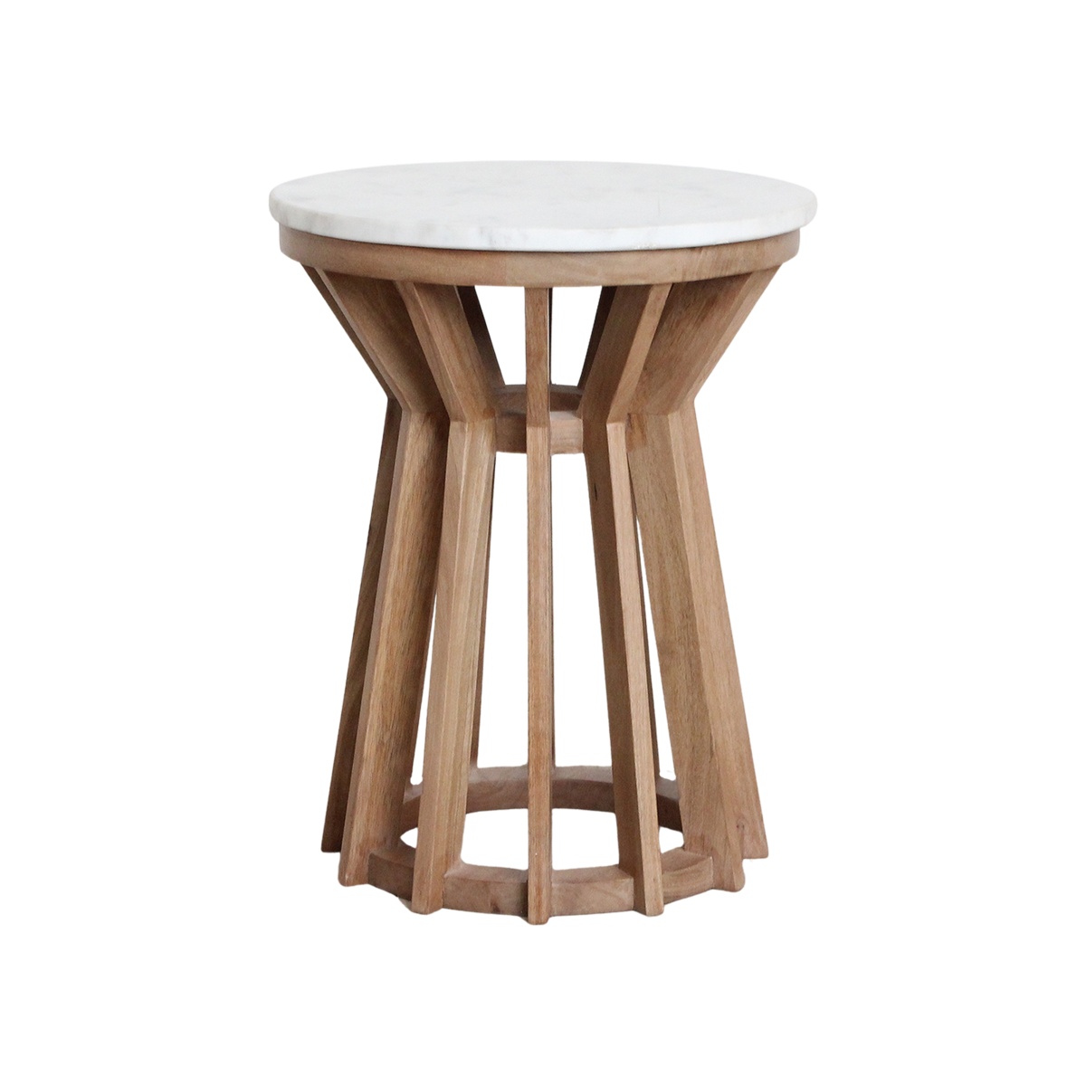 Sarawak bijzettafel marmer wit - 40x40x50 cm