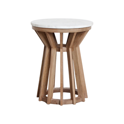Sarawak bijzettafel marmer wit - 40x40x50 cm