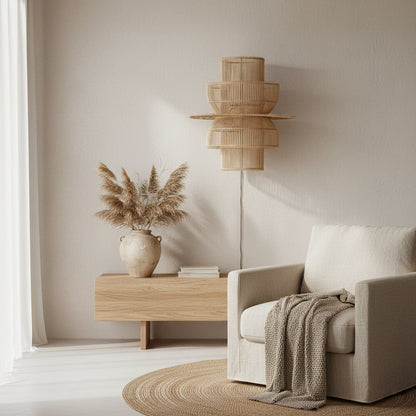 Saturn rotan wandlamp
