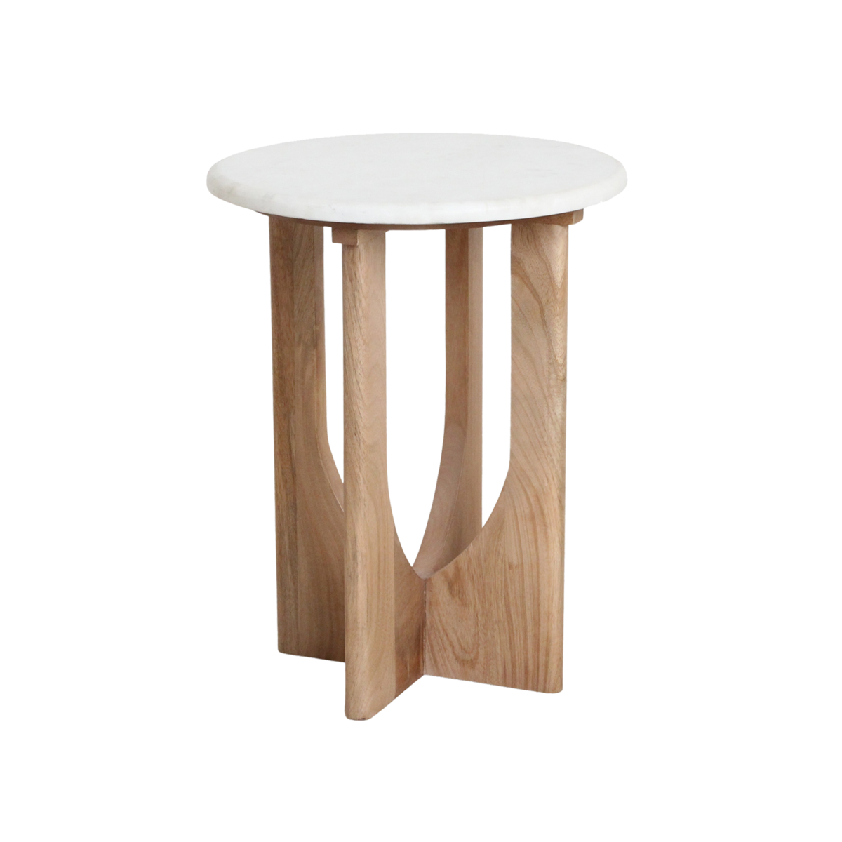 Kuching bijzettafel marmer wit - 30x30x50 cm