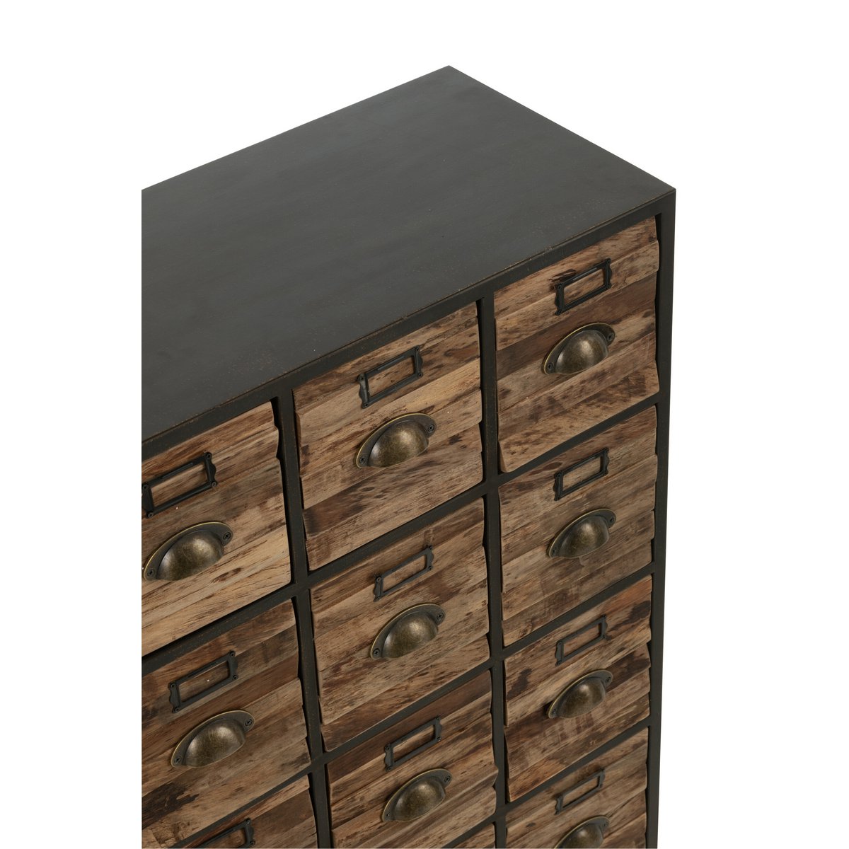 J-Line Kast 16 Schuiven Hout/Metaal Bruin