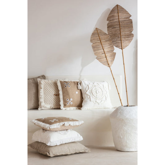 J-Line vaas Large Chad - papier mache/karton - wit - 68 cm hoog