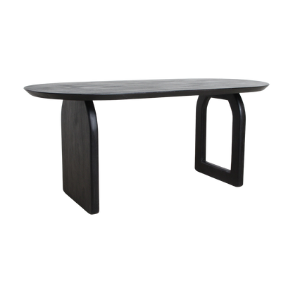 Bullnose eettafel zwart mix onderstel