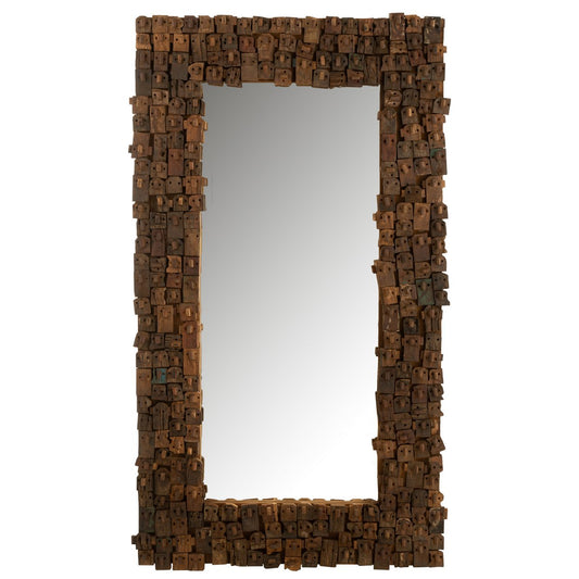 J-Line spiegel Syma - hout/glas - naturel - large - 100 x 180 cm